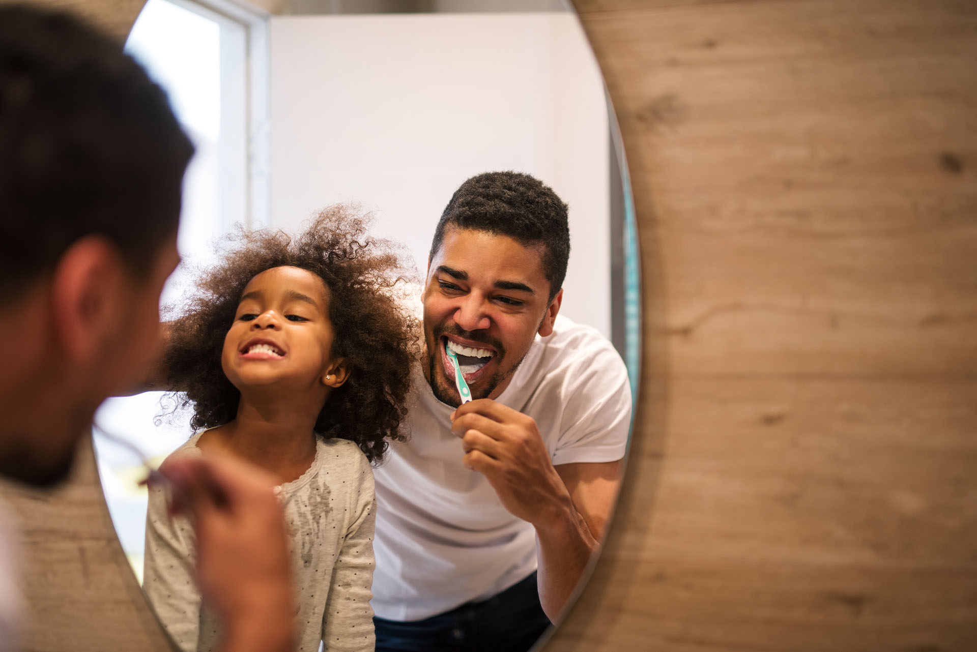 Young family smiling